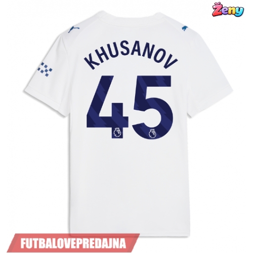 Lacne Ženy Futbalové dres Manchester City Abdukodir Khusanov #45 2026-27 Krátky Rukáv - Tretina